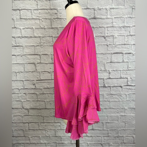 NWT Shavonne Dorsey pink bell sleeve top size S - Picture 5 of 7